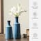 Glitzhome® Brilliant Blue Chevron Ceramic Modern Vase Set